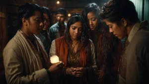 users 7dd1dc79 7cb9 40c2 b5f8 d0e040fa311b generations ff429808 0fc4 4869 ae02 42b82d319664 Default a diverse group of coworkers excitedly discusses clues 0webp - Brainy Actz Escape Rooms a diverse group of coworkers excitedly discusses clues in a dimly lit, mysterious-themed escape room adorned with puzzles and ancient artifacts.