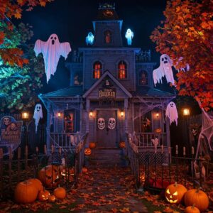 haunted house decorated for halloween with spooky lighting and autumn elements 03ab4dce 26f2 4414 bf90 f2ad26c76745webp - Brainy Actz Escape Rooms Haunted house decorated for Halloween with spooky lighting and autumn elements